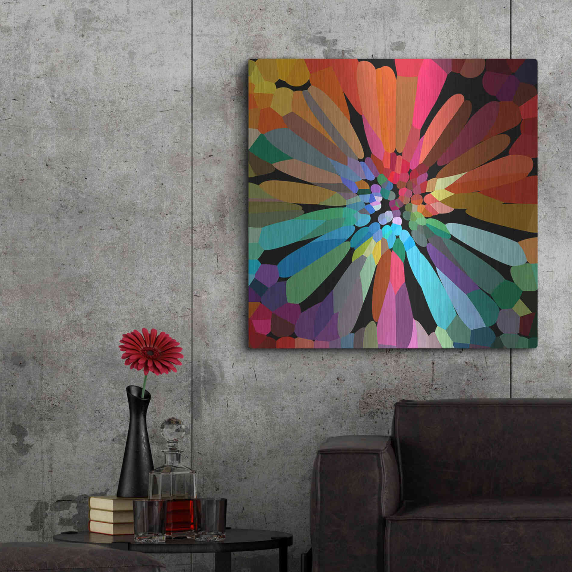 Luxe Metal Art 'Flower' by Shandra Smith, Metal Wall Art,36x36