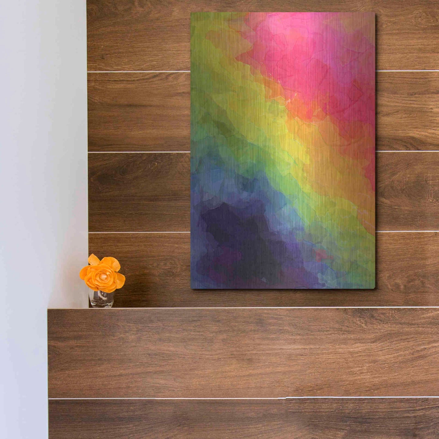 Luxe Metal Art 'Joyful' by Shandra Smith, Metal Wall Art,12x16