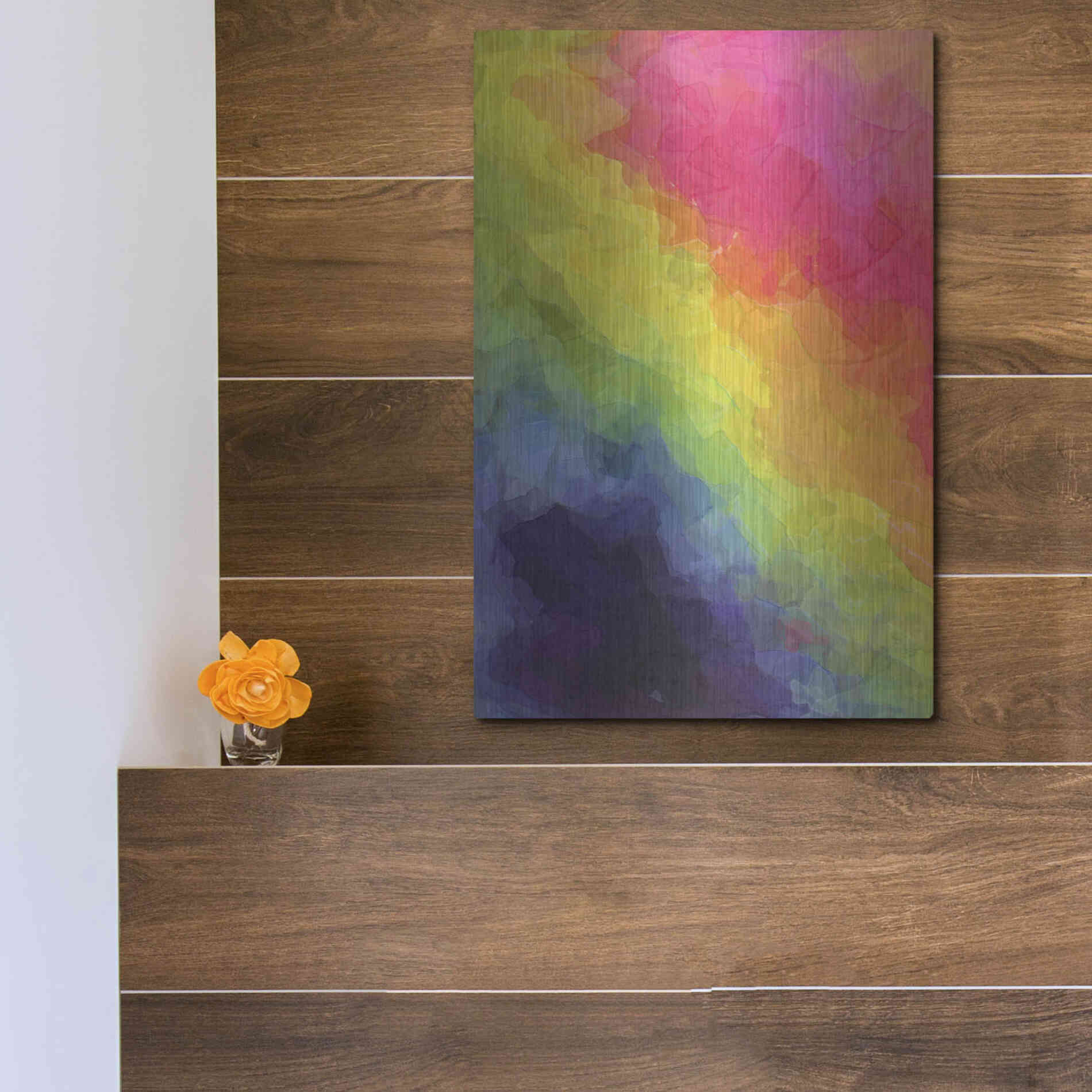Luxe Metal Art 'Joyful' by Shandra Smith, Metal Wall Art,12x16