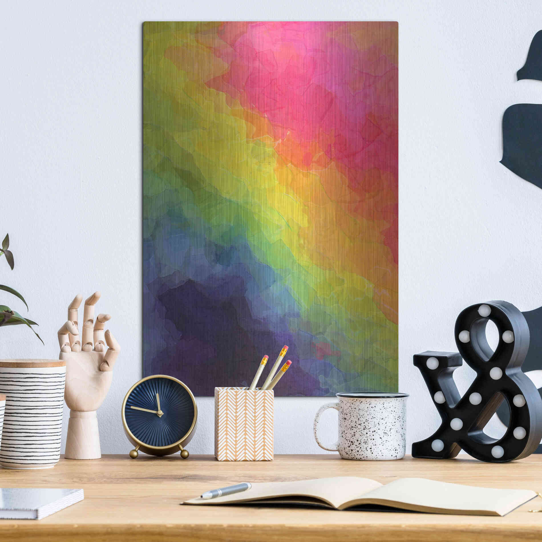 Luxe Metal Art 'Joyful' by Shandra Smith, Metal Wall Art,12x16