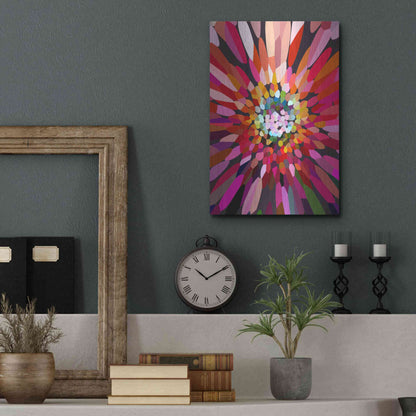 Luxe Metal Art 'Pink Flower' by Shandra Smith, Metal Wall Art,12x16