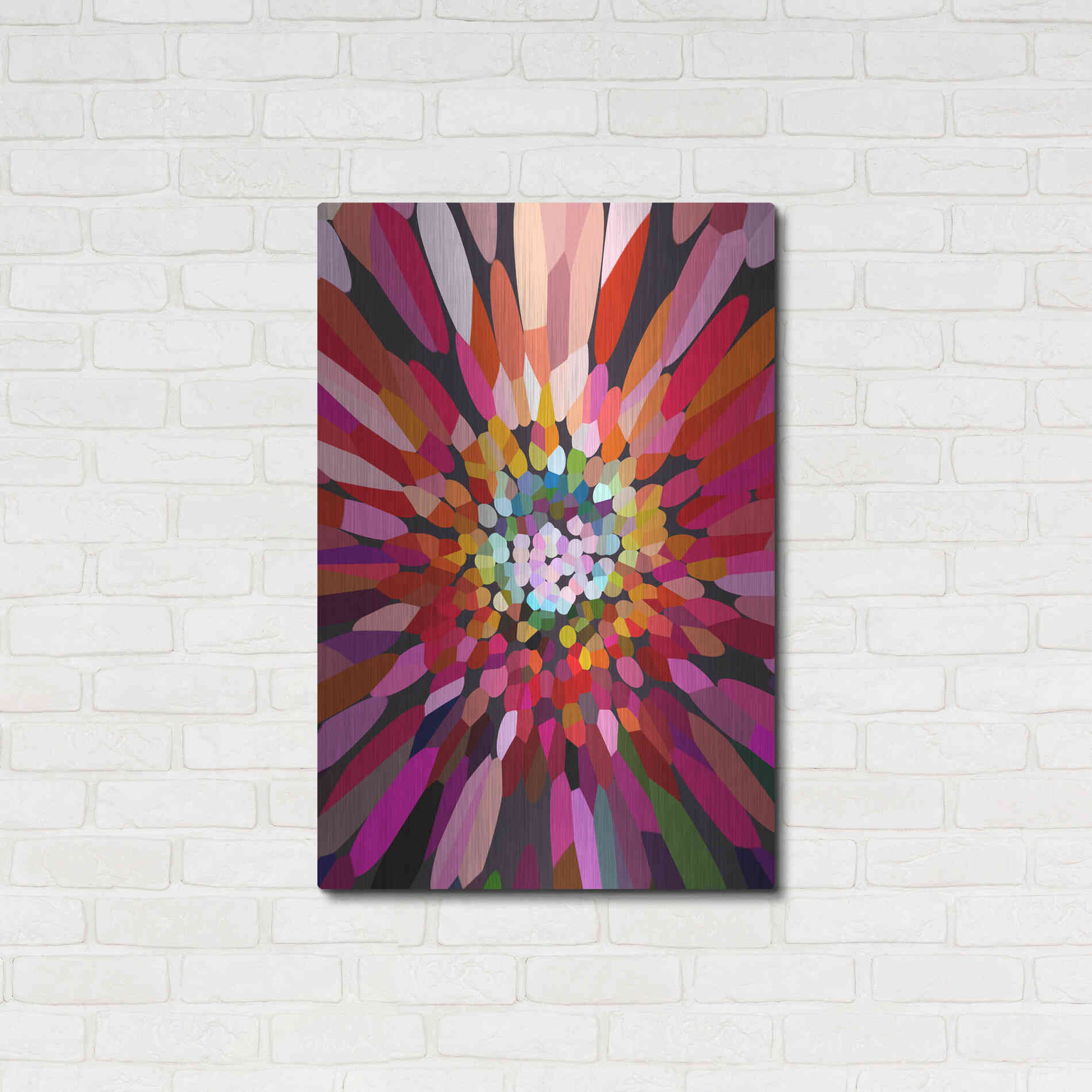 Luxe Metal Art 'Pink Flower' by Shandra Smith, Metal Wall Art,24x36