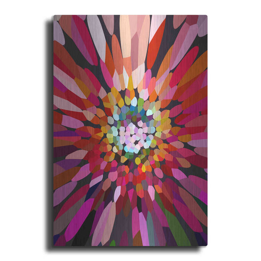 Luxe Metal Art 'Pink Flower' by Shandra Smith, Metal Wall Art