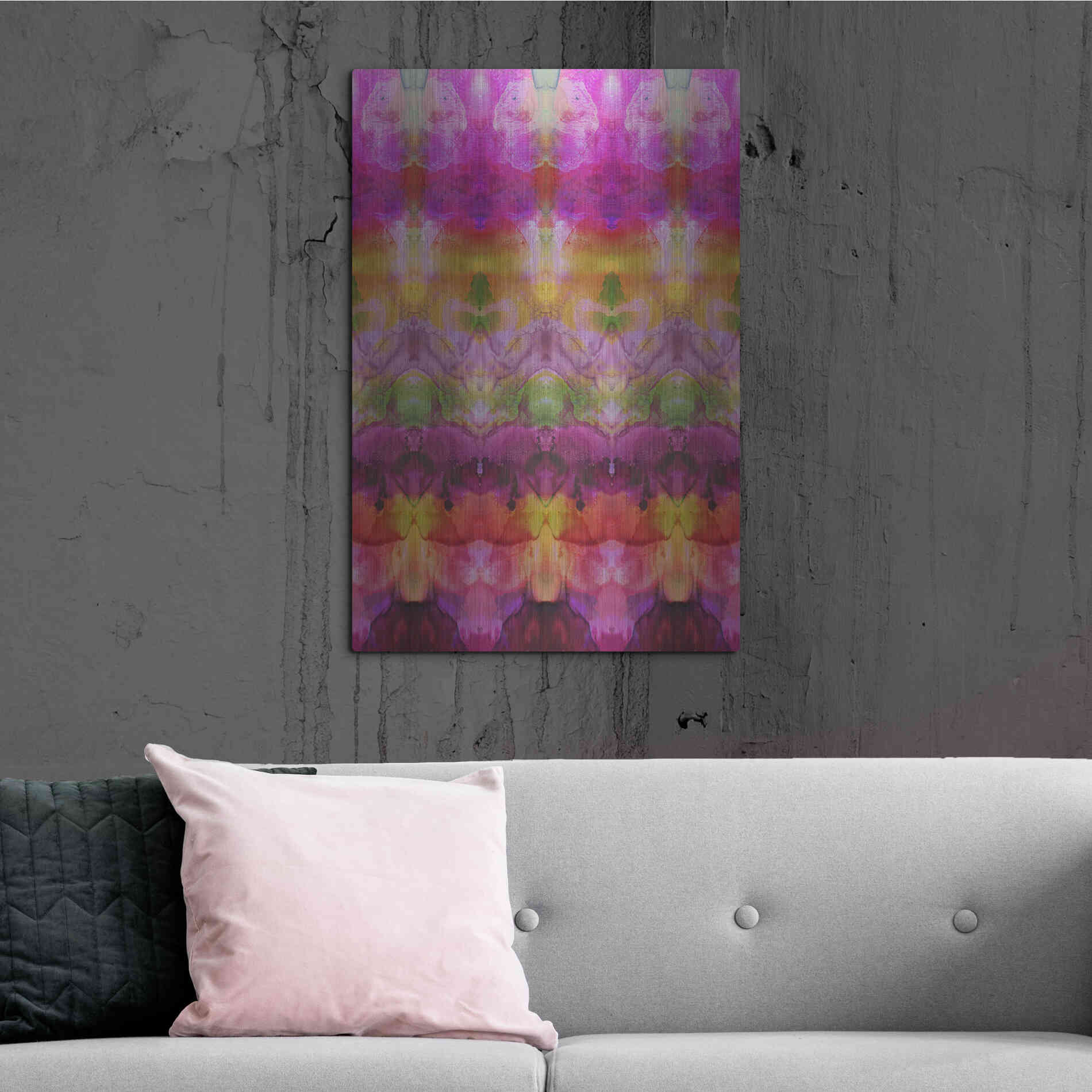 Luxe Metal Art 'Pinky Inks' by Shandra Smith, Metal Wall Art,24x36