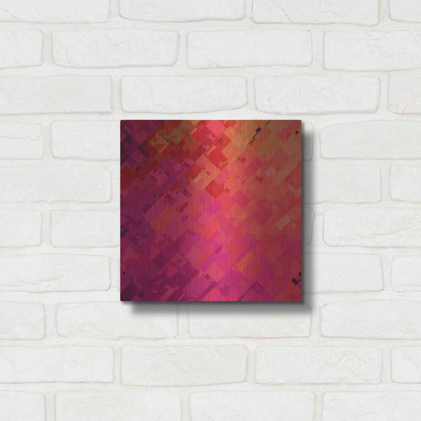 Luxe Metal Art 'Purple & Orange' by Shandra Smith, Metal Wall Art,12x12