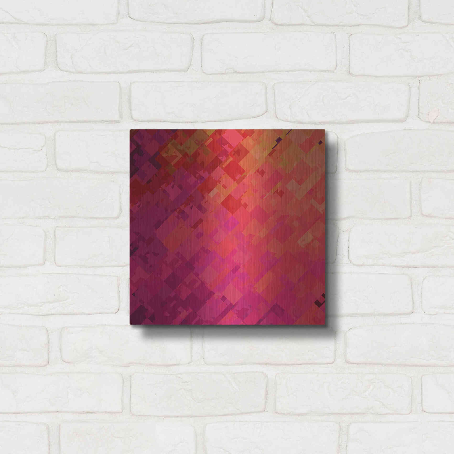 Luxe Metal Art 'Purple & Orange' by Shandra Smith, Metal Wall Art,12x12