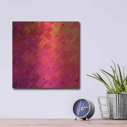 Luxe Metal Art 'Purple & Orange' by Shandra Smith, Metal Wall Art,12x12