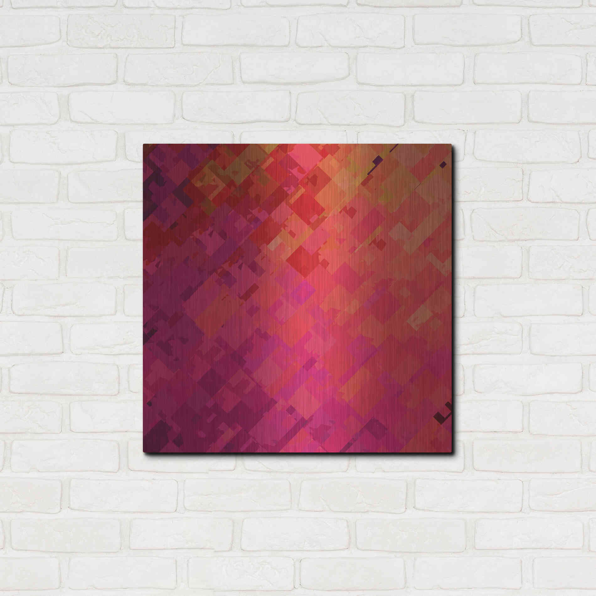 Luxe Metal Art 'Purple & Orange' by Shandra Smith, Metal Wall Art,24x24