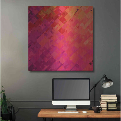 Luxe Metal Art 'Purple & Orange' by Shandra Smith, Metal Wall Art,36x36