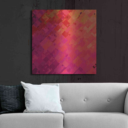 Luxe Metal Art 'Purple & Orange' by Shandra Smith, Metal Wall Art,36x36