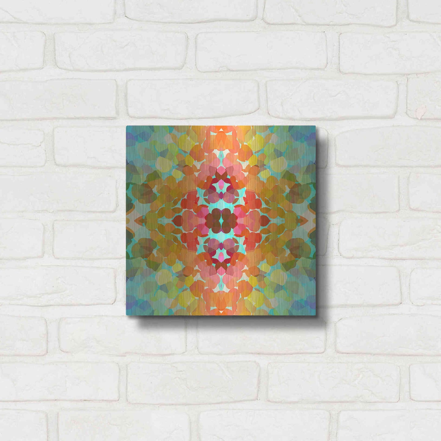 Luxe Metal Art 'Swimming with Colors' by Shandra Smith, Metal Wall Art,12x12