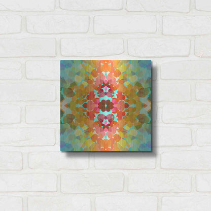 Luxe Metal Art 'Swimming with Colors' by Shandra Smith, Metal Wall Art,12x12