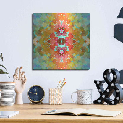 Luxe Metal Art 'Swimming with Colors' by Shandra Smith, Metal Wall Art,12x12