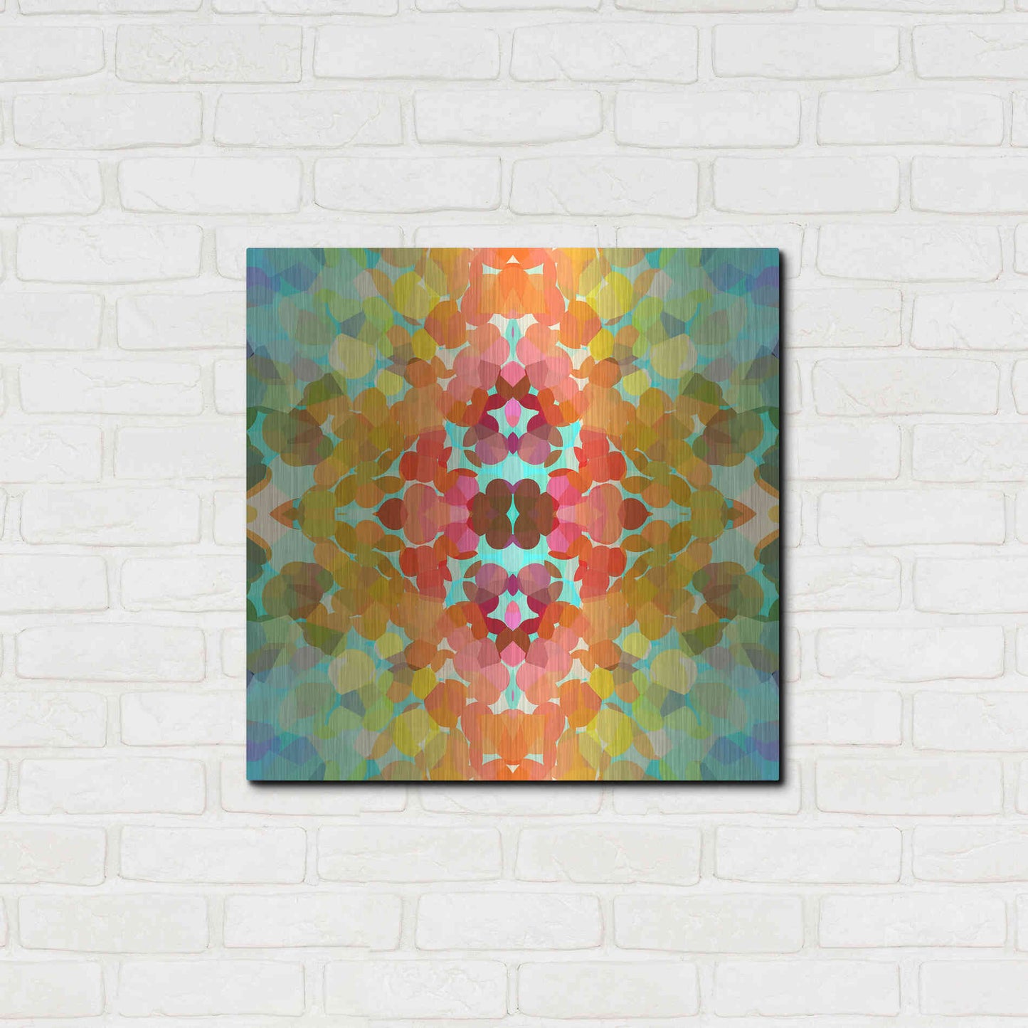 Luxe Metal Art 'Swimming with Colors' by Shandra Smith, Metal Wall Art,24x24