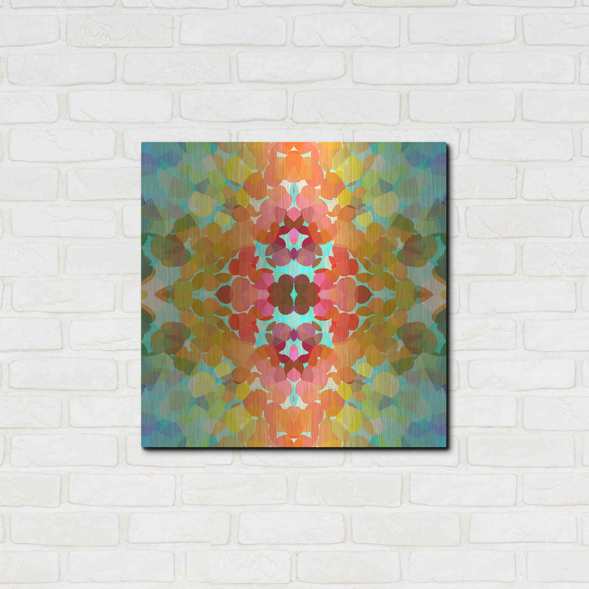 Luxe Metal Art 'Swimming with Colors' by Shandra Smith, Metal Wall Art,24x24