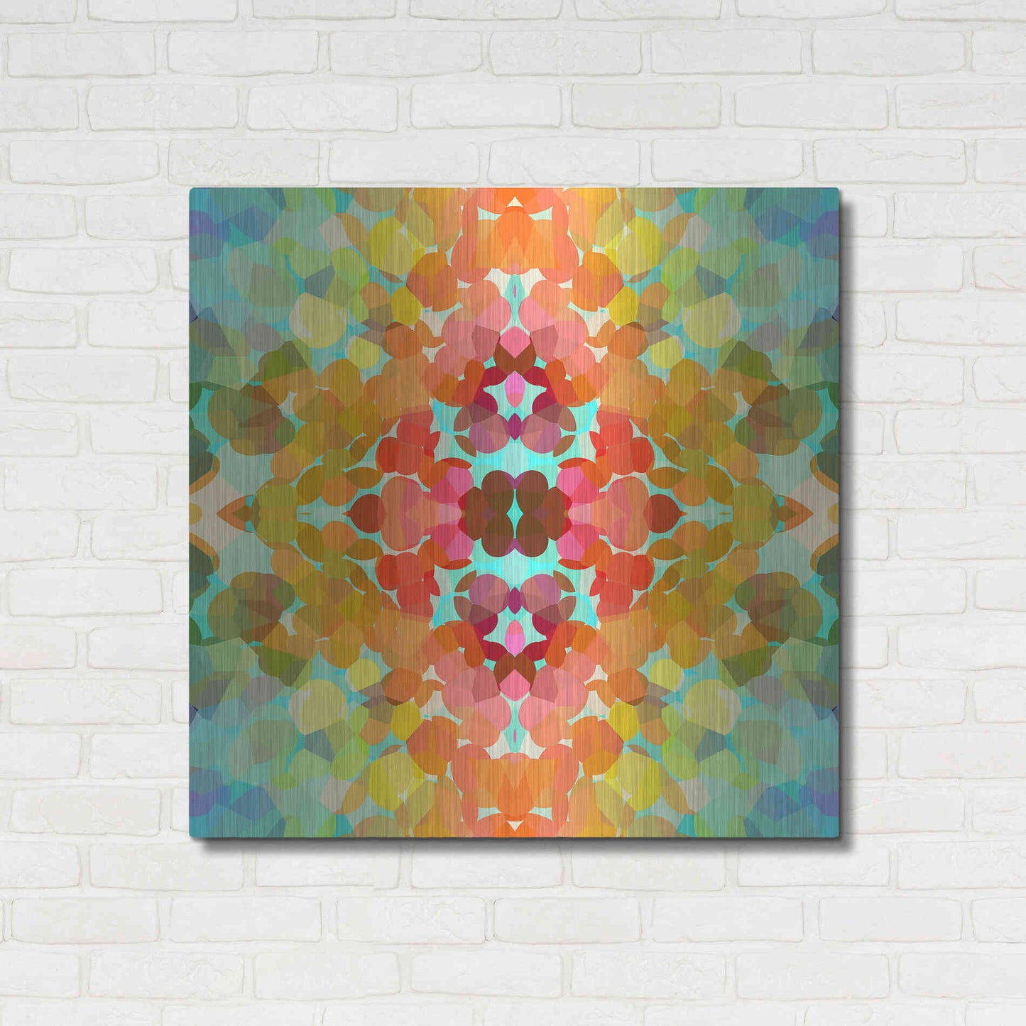 Luxe Metal Art 'Swimming with Colors' by Shandra Smith, Metal Wall Art,36x36