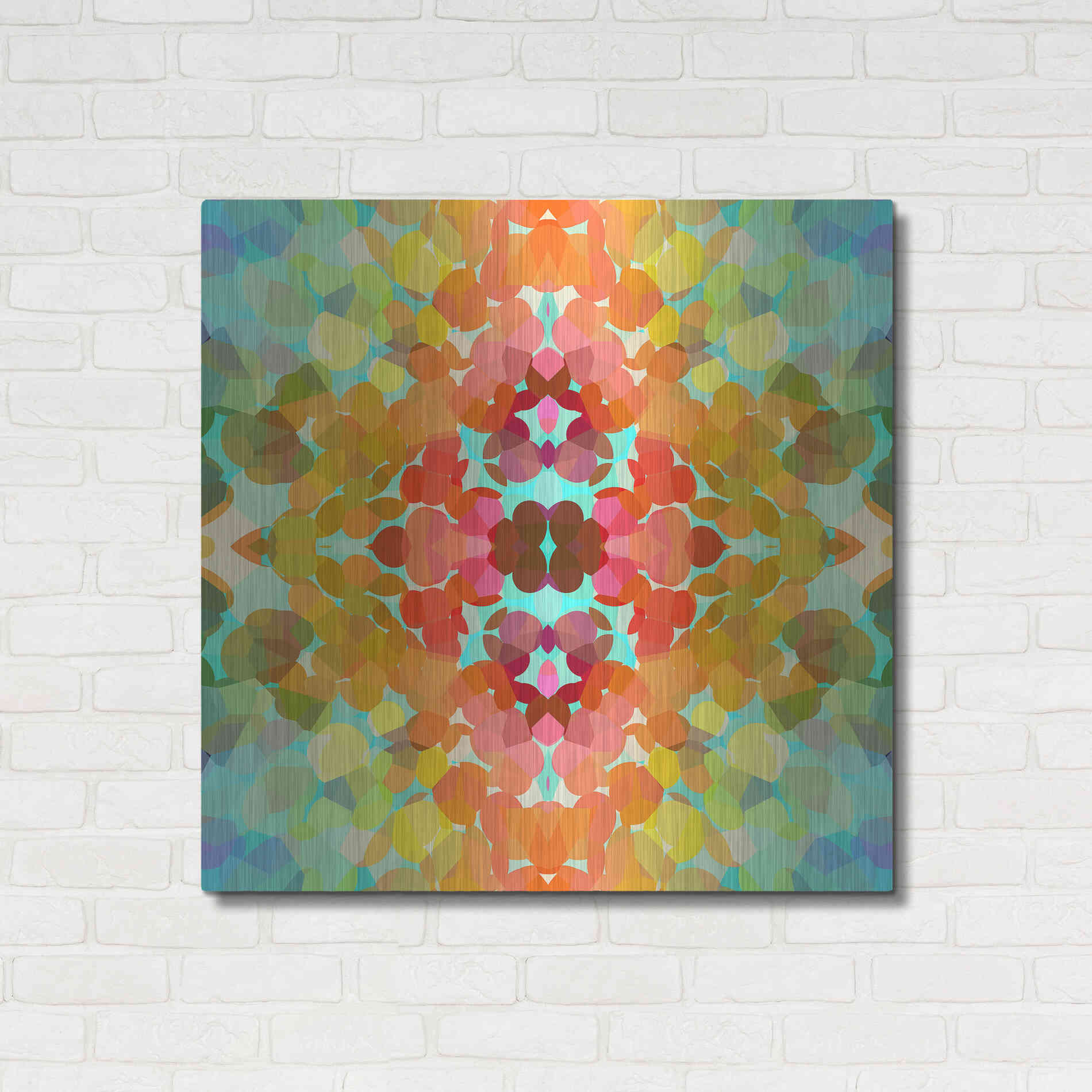 Luxe Metal Art 'Swimming with Colors' by Shandra Smith, Metal Wall Art,36x36