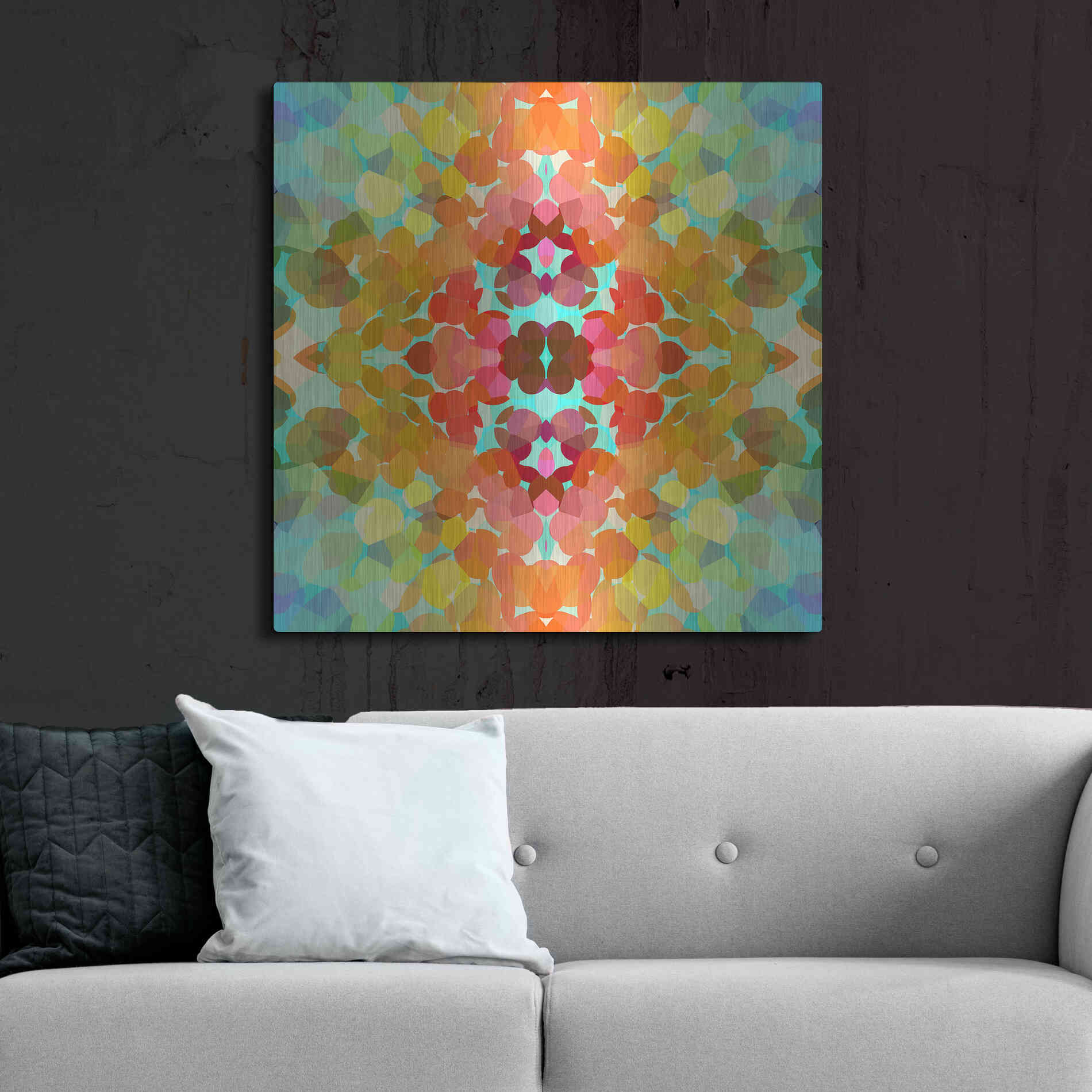 Luxe Metal Art 'Swimming with Colors' by Shandra Smith, Metal Wall Art,36x36