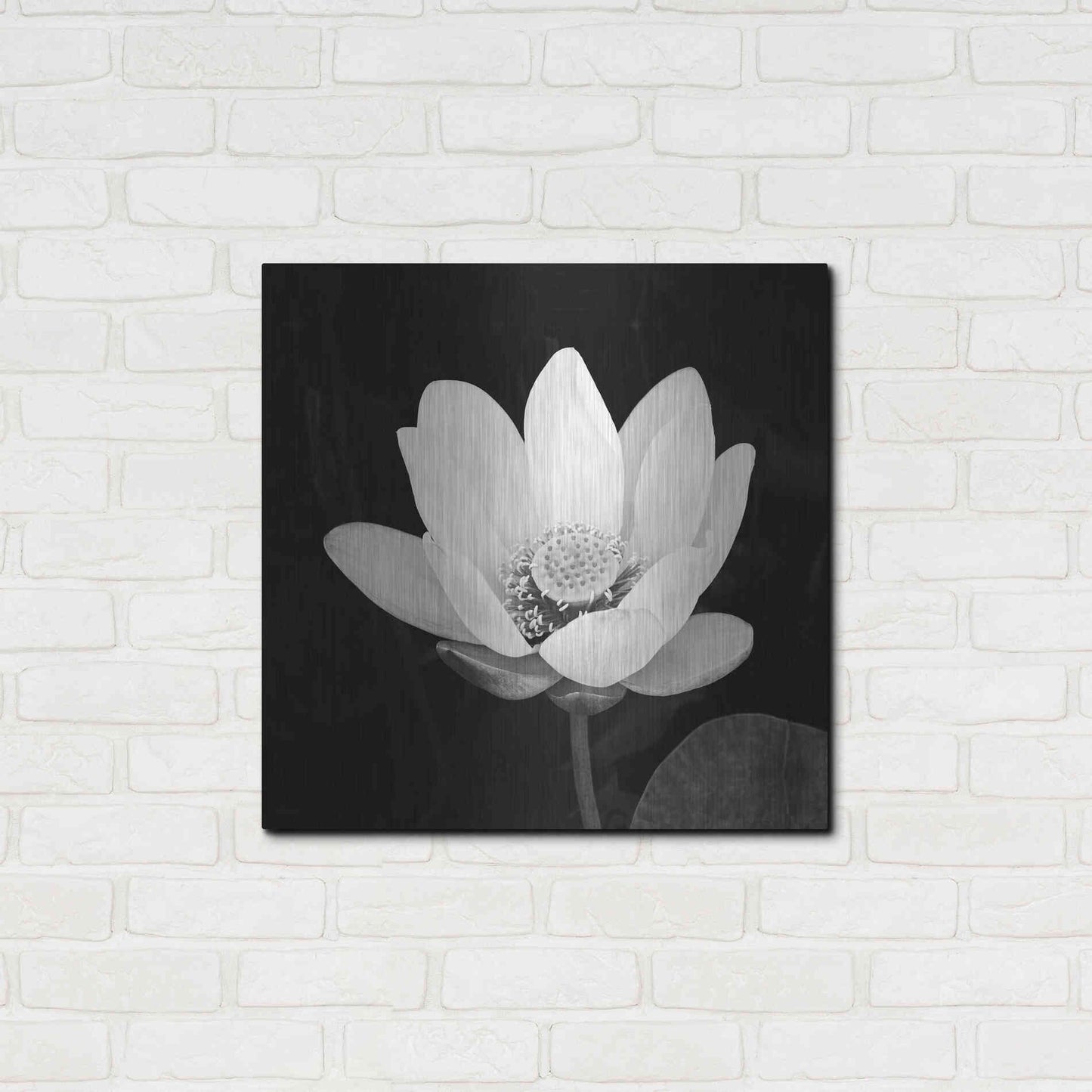 Luxe Metal Art 'Lotus Flower I' by Debra Van Swearingen, Metal Wall Art,24x24