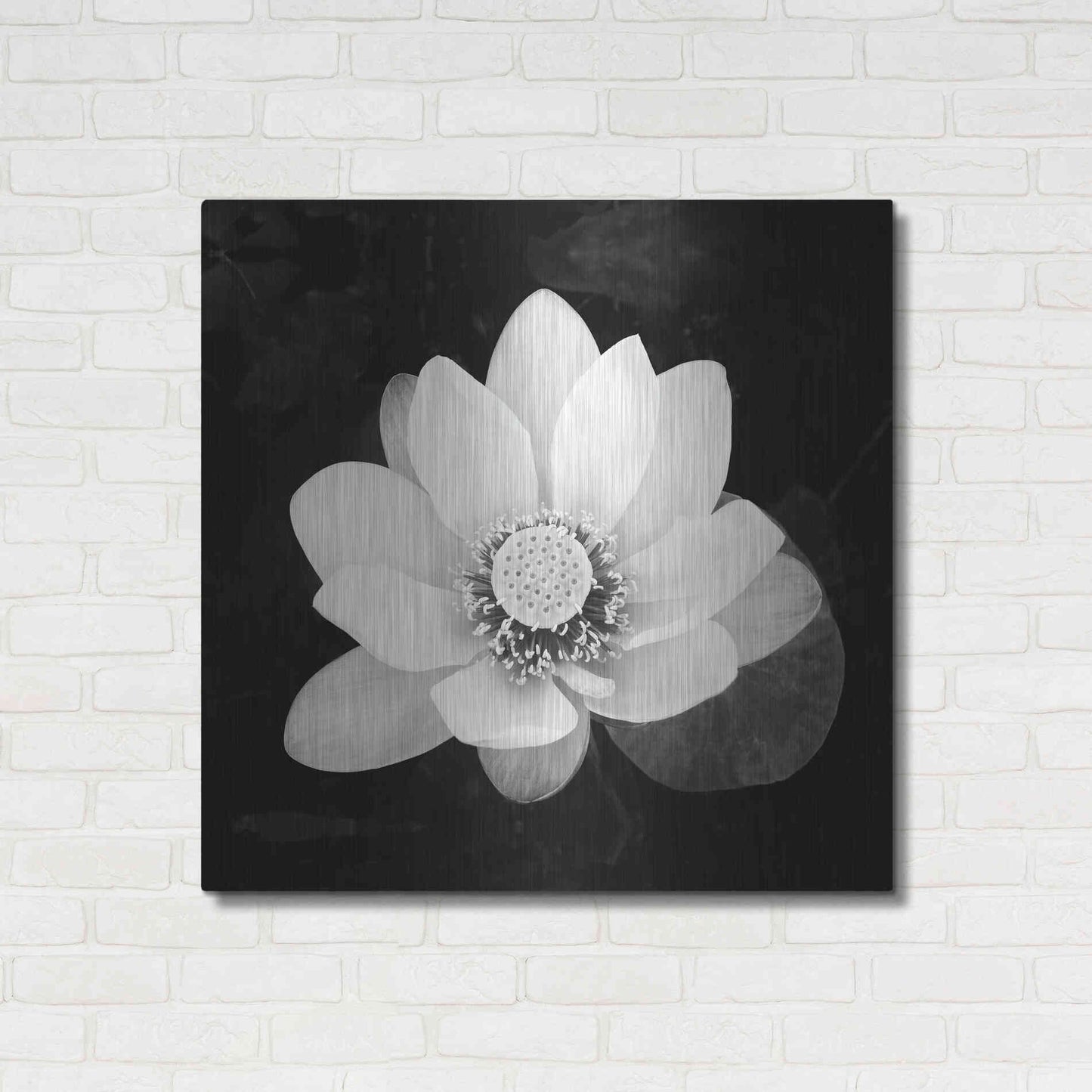 Luxe Metal Art 'Lotus Flower II' by Debra Van Swearingen, Metal Wall Art,36x36