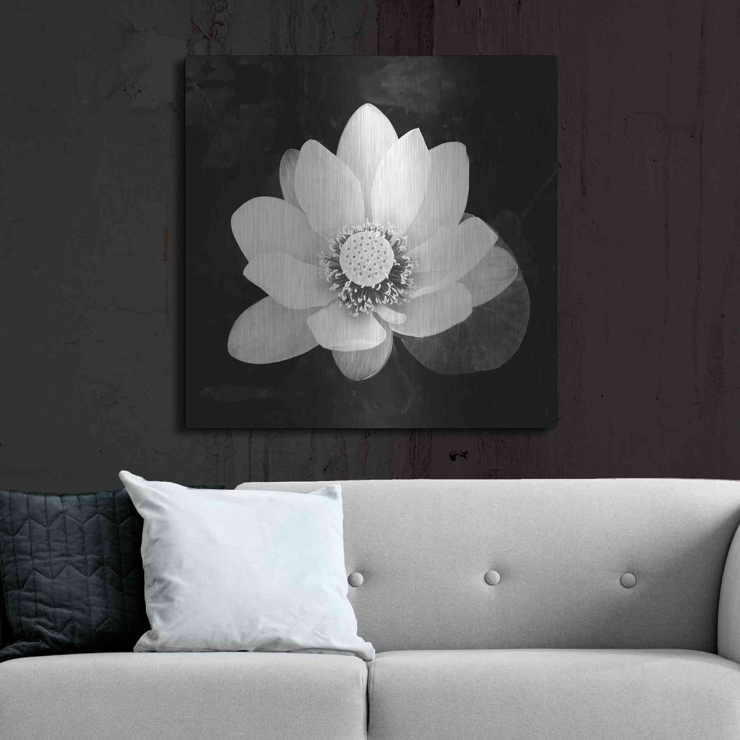 Luxe Metal Art 'Lotus Flower II' by Debra Van Swearingen, Metal Wall Art,36x36