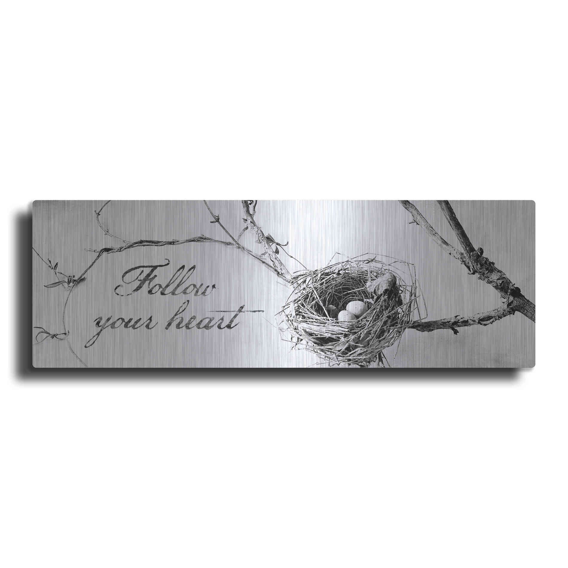 Luxe Metal Art 'Nest and Branch Follow Your Heart' by Debra Van Swearingen, Metal Wall Art
