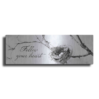 Luxe Metal Art 'Nest and Branch Follow Your Heart' by Debra Van Swearingen, Metal Wall Art