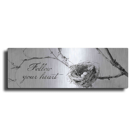 Luxe Metal Art 'Nest and Branch Follow Your Heart' by Debra Van Swearingen, Metal Wall Art