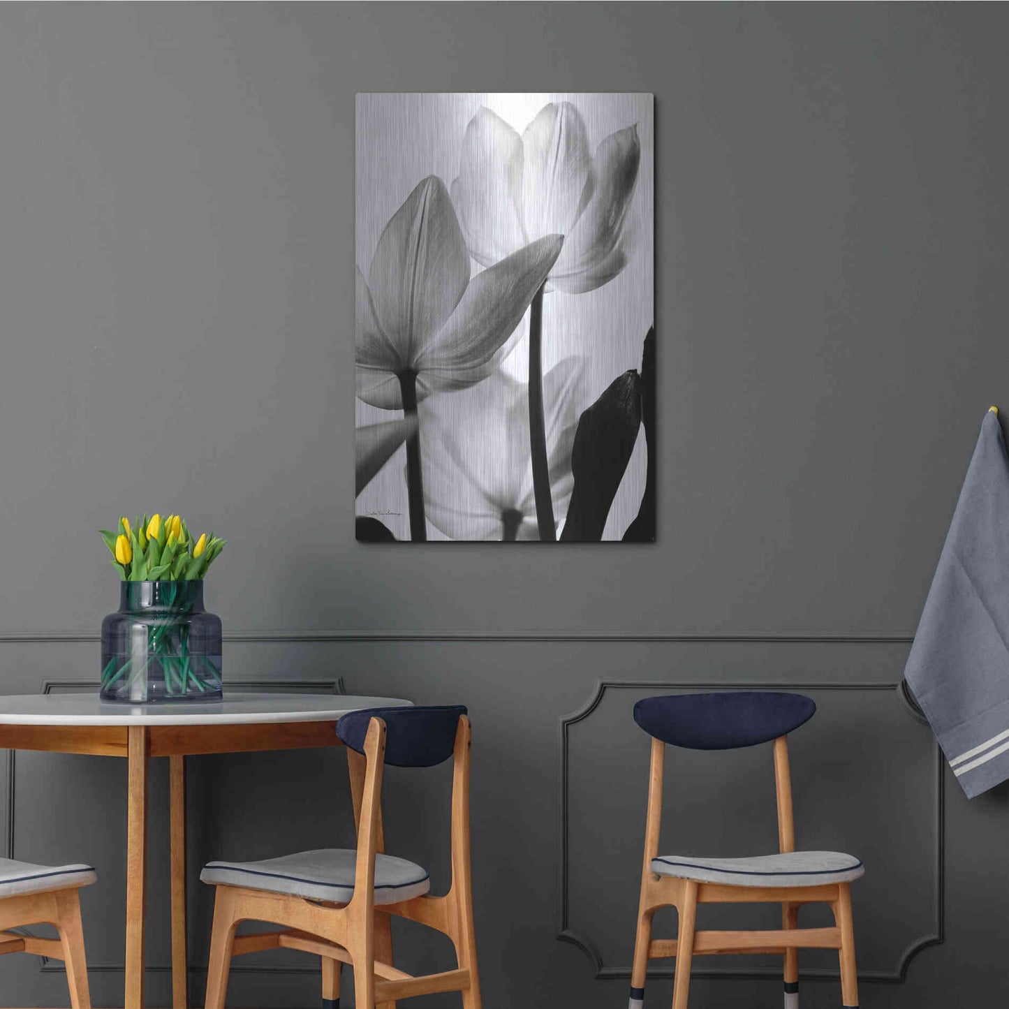 Luxe Metal Art 'Translucent Tulips III' by Debra Van Swearingen, Metal Wall Art,24x36