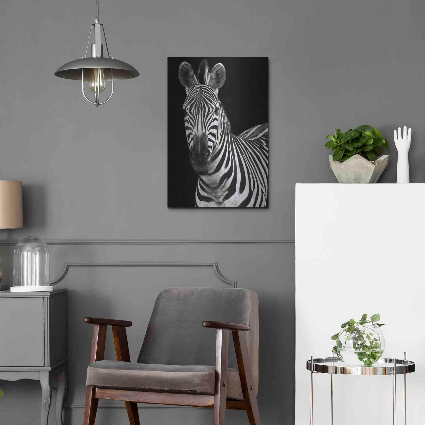 Luxe Metal Art 'Zebra II' by Debra Van Swearingen, Metal Wall Art,16x24