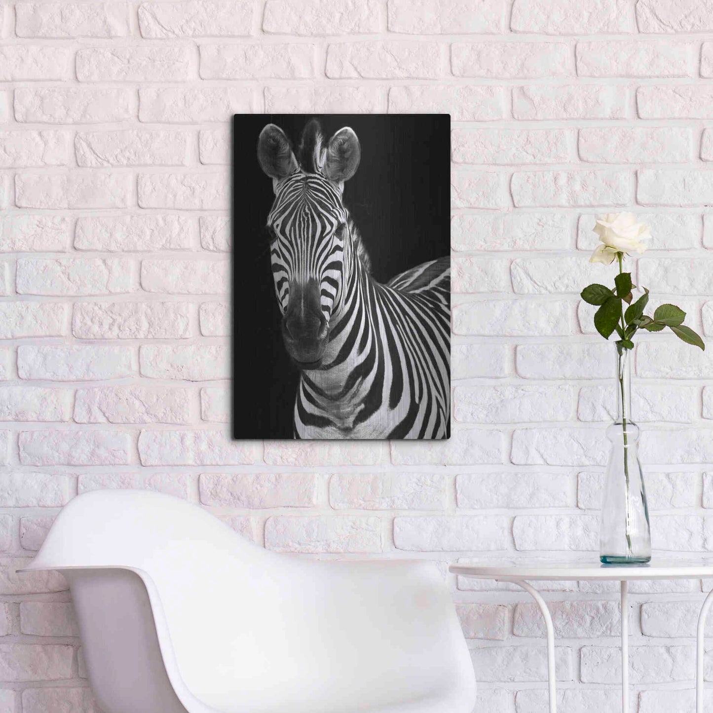 Luxe Metal Art 'Zebra II' by Debra Van Swearingen, Metal Wall Art,16x24