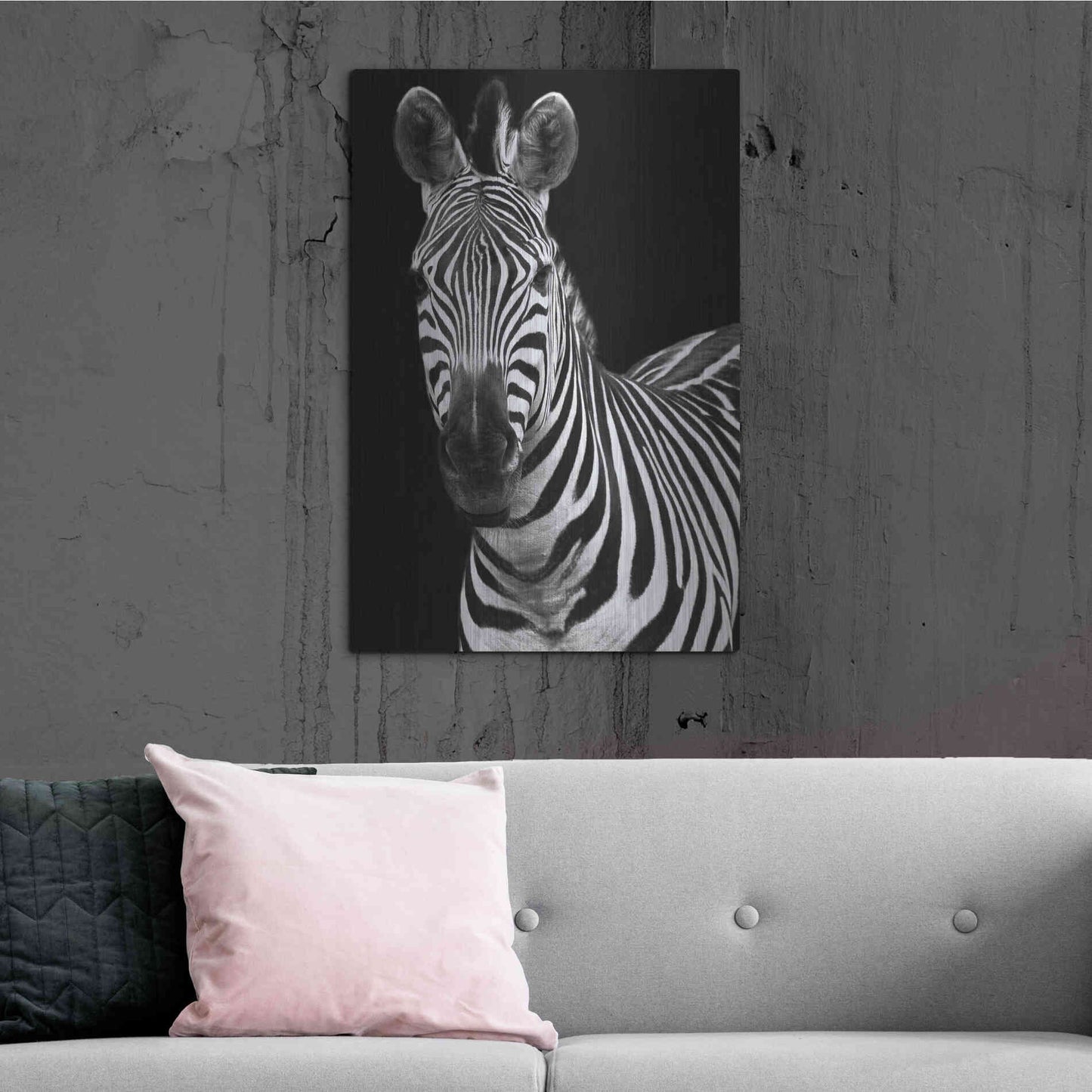 Luxe Metal Art 'Zebra II' by Debra Van Swearingen, Metal Wall Art,24x36