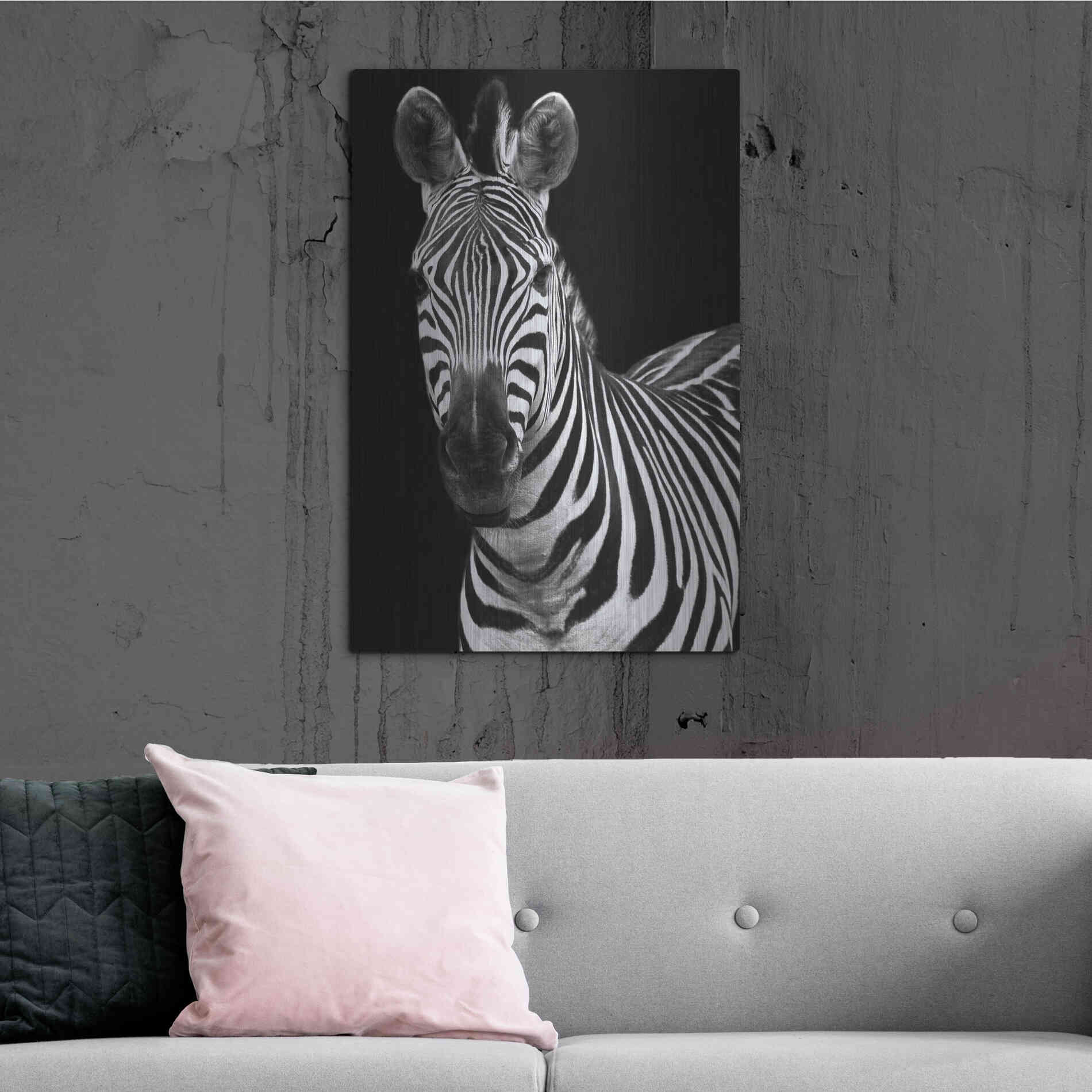 Luxe Metal Art 'Zebra II' by Debra Van Swearingen, Metal Wall Art,24x36