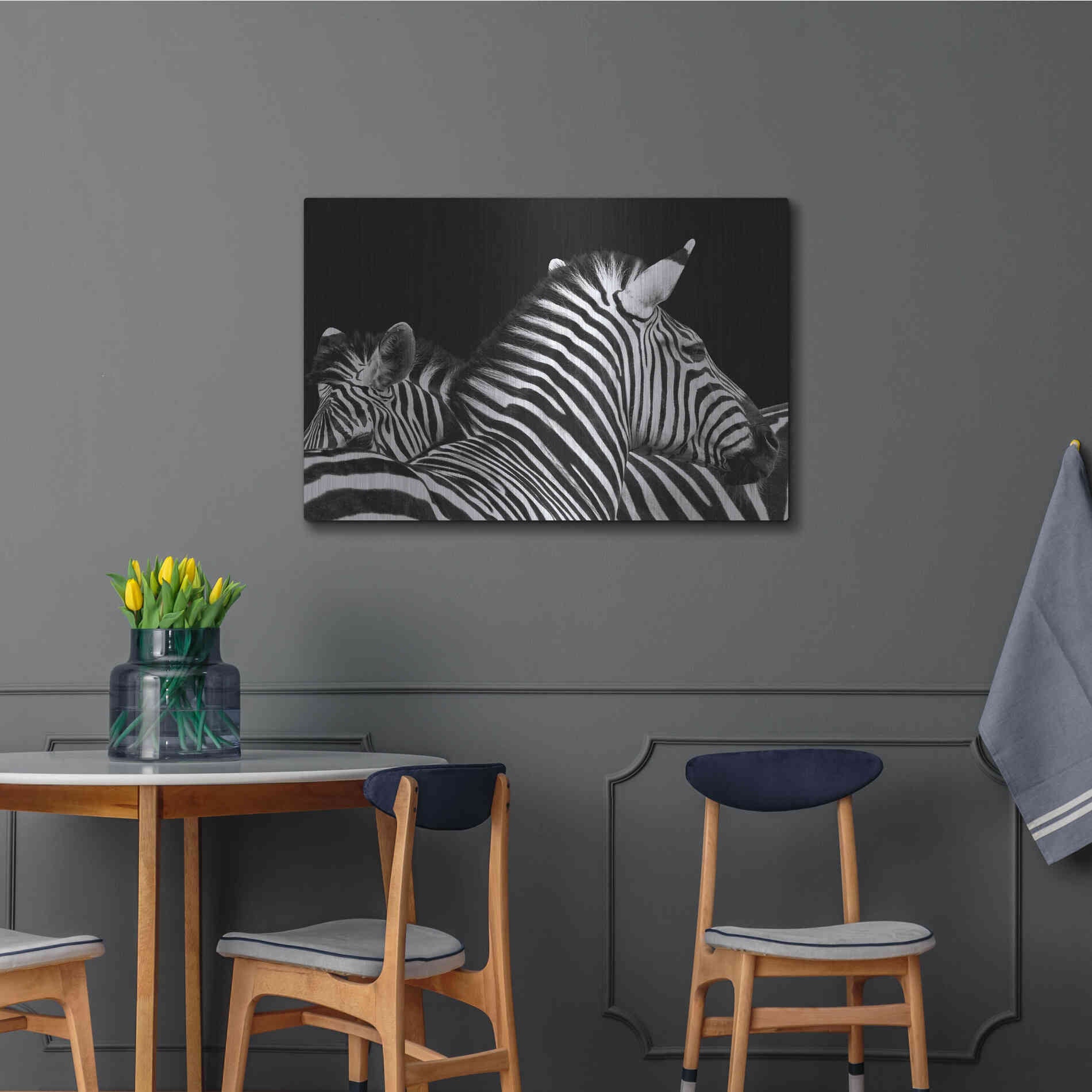 Luxe Metal Art 'Zebra I' by Debra Van Swearingen, Metal Wall Art,36x24
