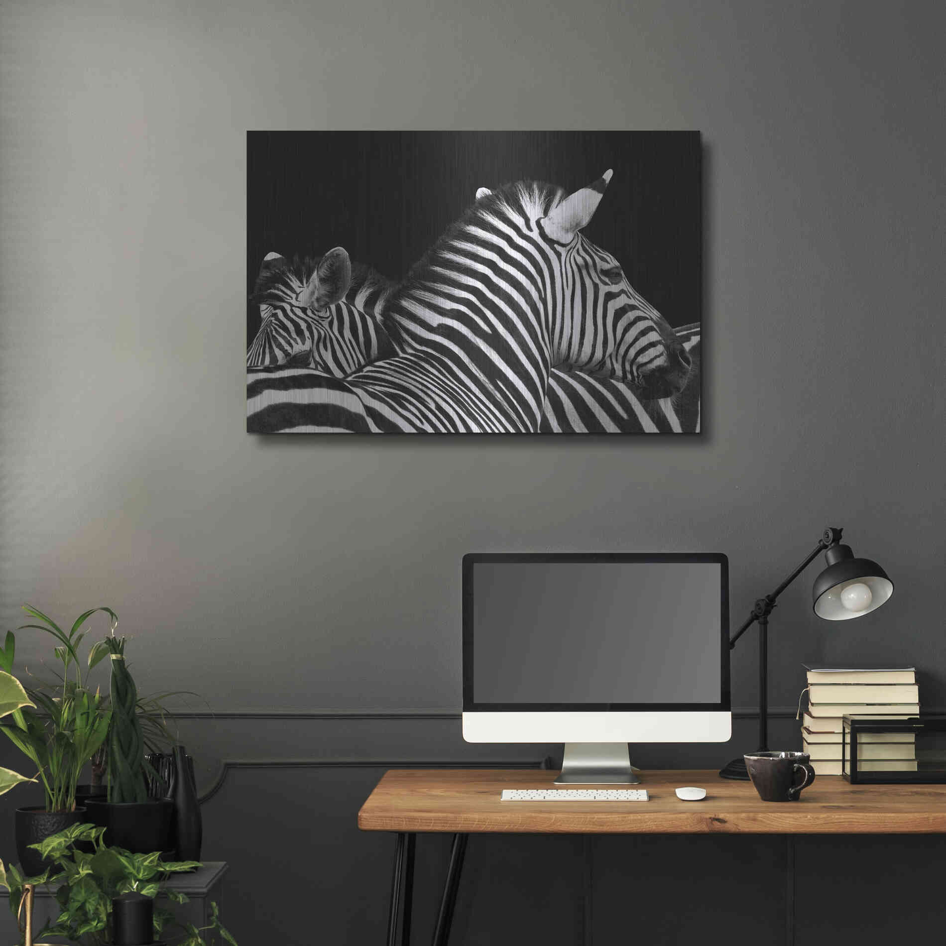 Luxe Metal Art 'Zebra I' by Debra Van Swearingen, Metal Wall Art,36x24