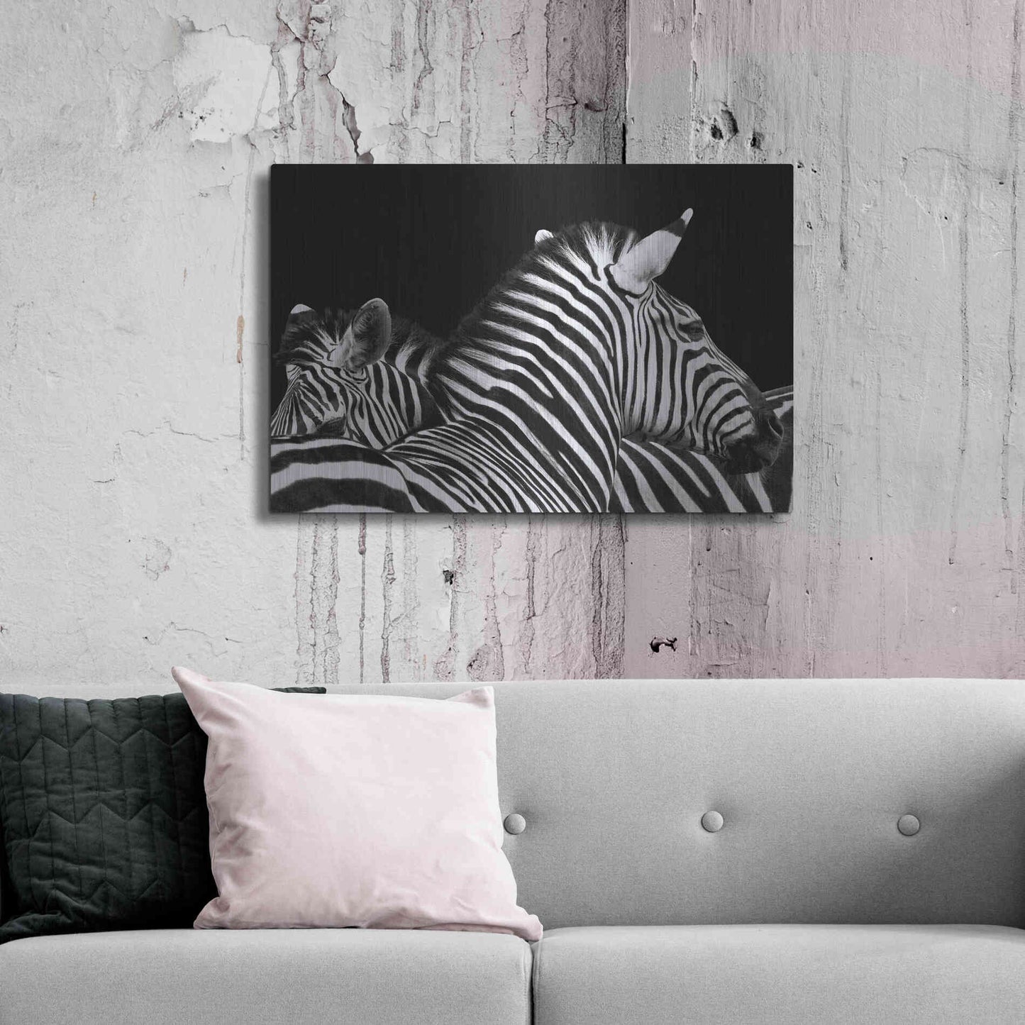 Luxe Metal Art 'Zebra I' by Debra Van Swearingen, Metal Wall Art,36x24