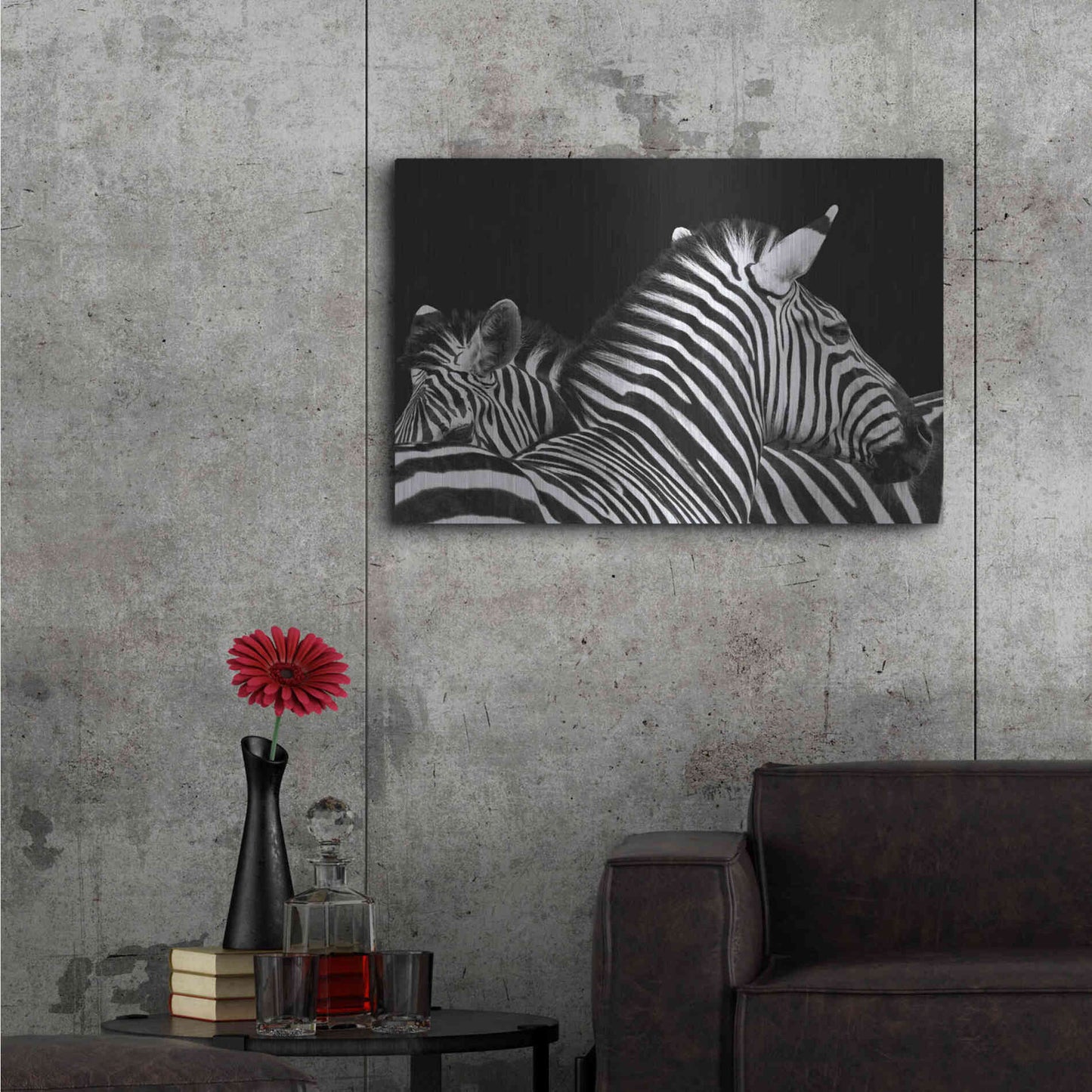 Luxe Metal Art 'Zebra I' by Debra Van Swearingen, Metal Wall Art,36x24