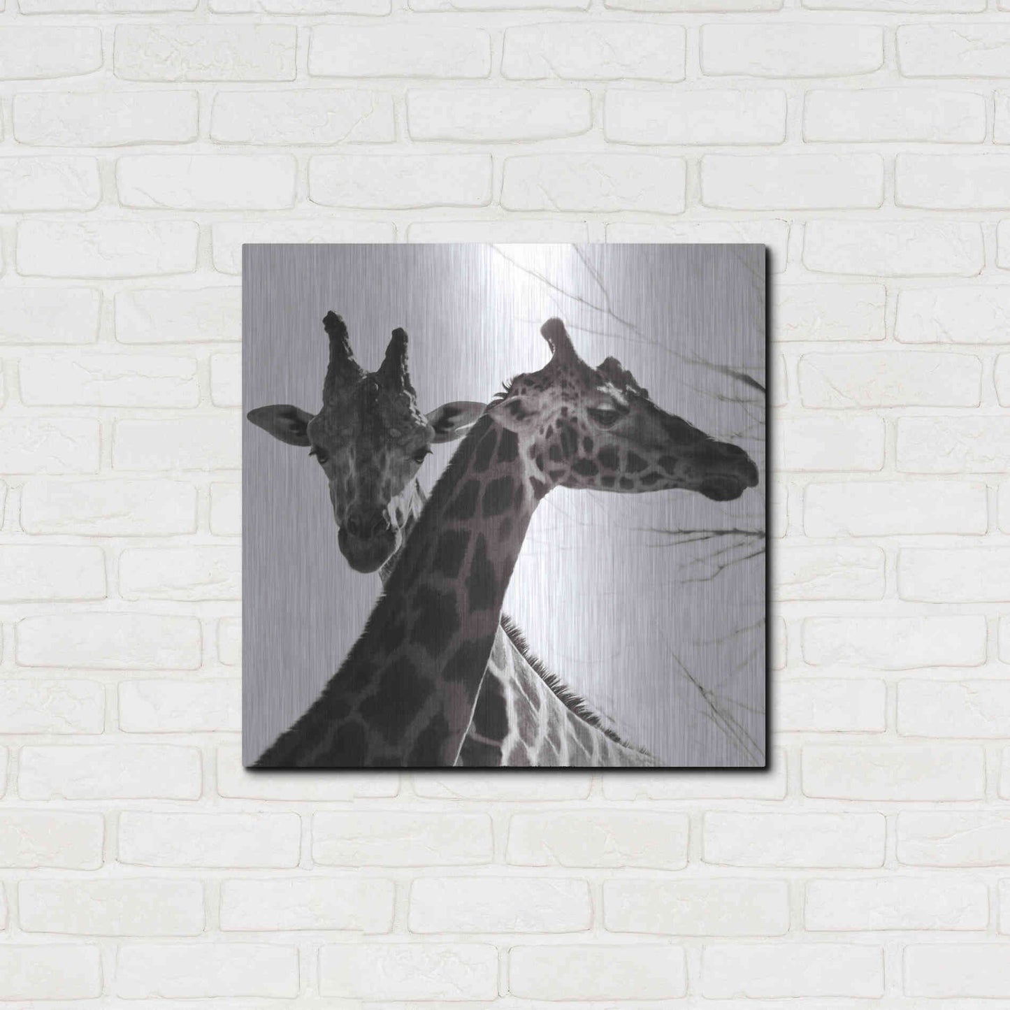 Luxe Metal Art 'Giraffe II' by Debra Van Swearingen, Metal Wall Art,24x24