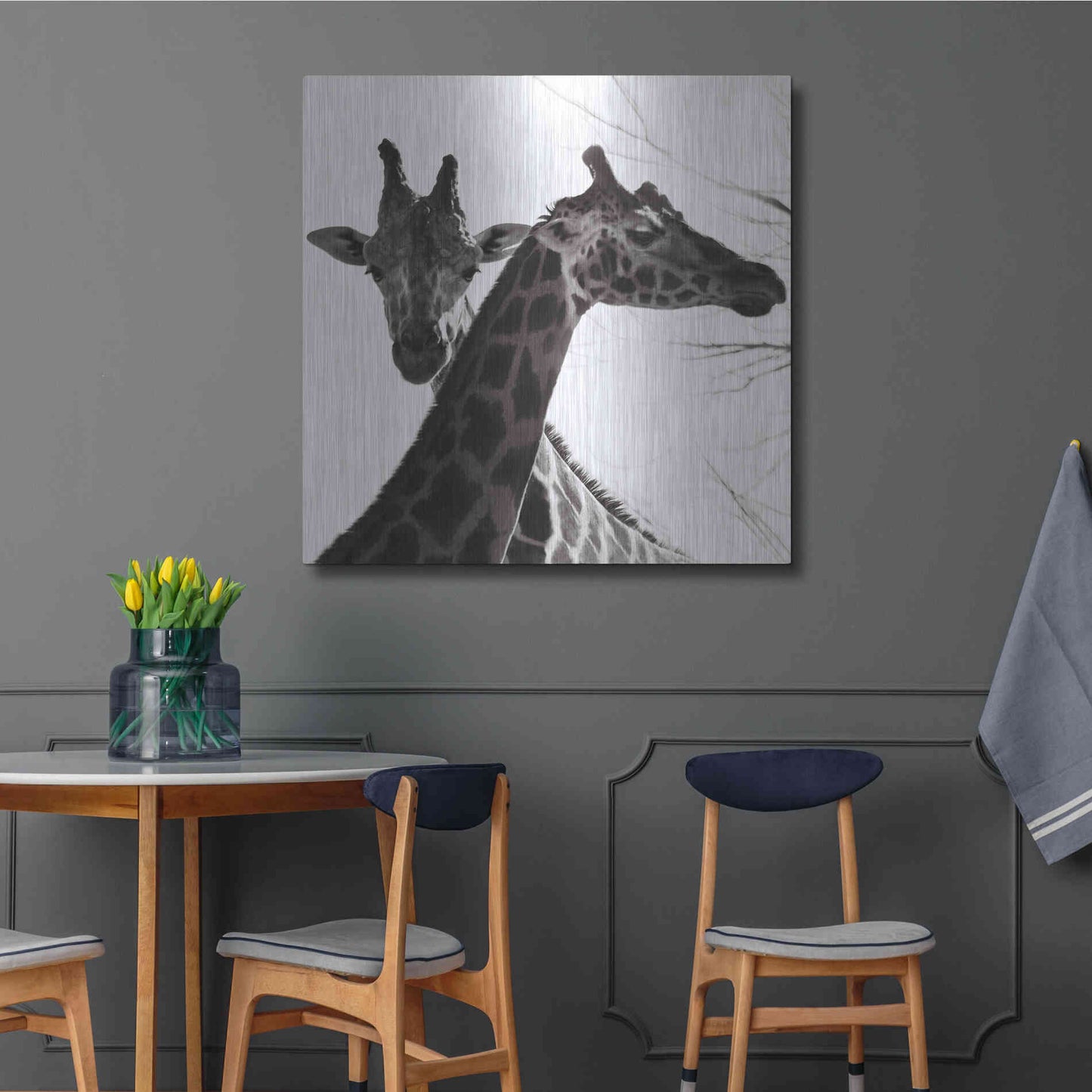 Luxe Metal Art 'Giraffe II' by Debra Van Swearingen, Metal Wall Art,36x36