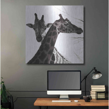 Luxe Metal Art 'Giraffe II' by Debra Van Swearingen, Metal Wall Art,36x36