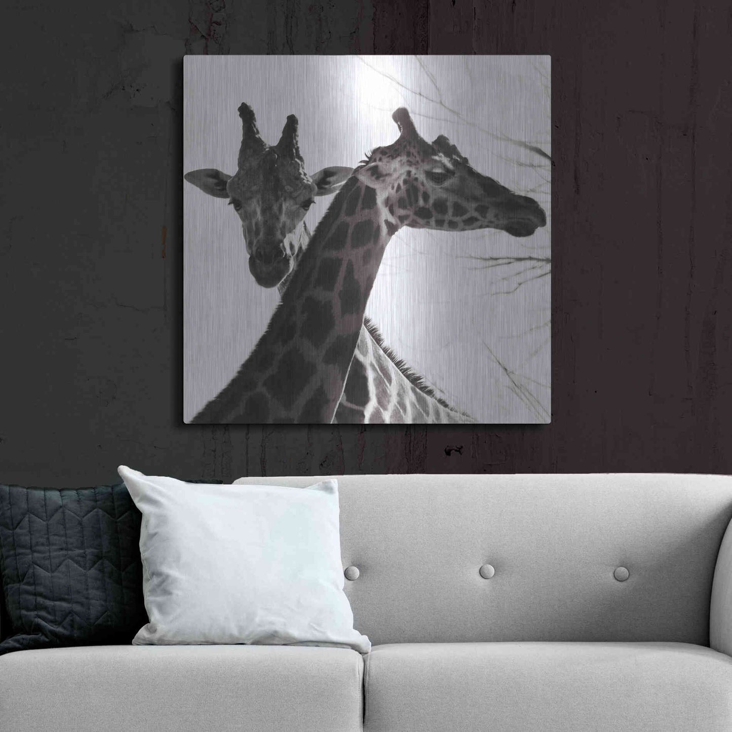 Luxe Metal Art 'Giraffe II' by Debra Van Swearingen, Metal Wall Art,36x36