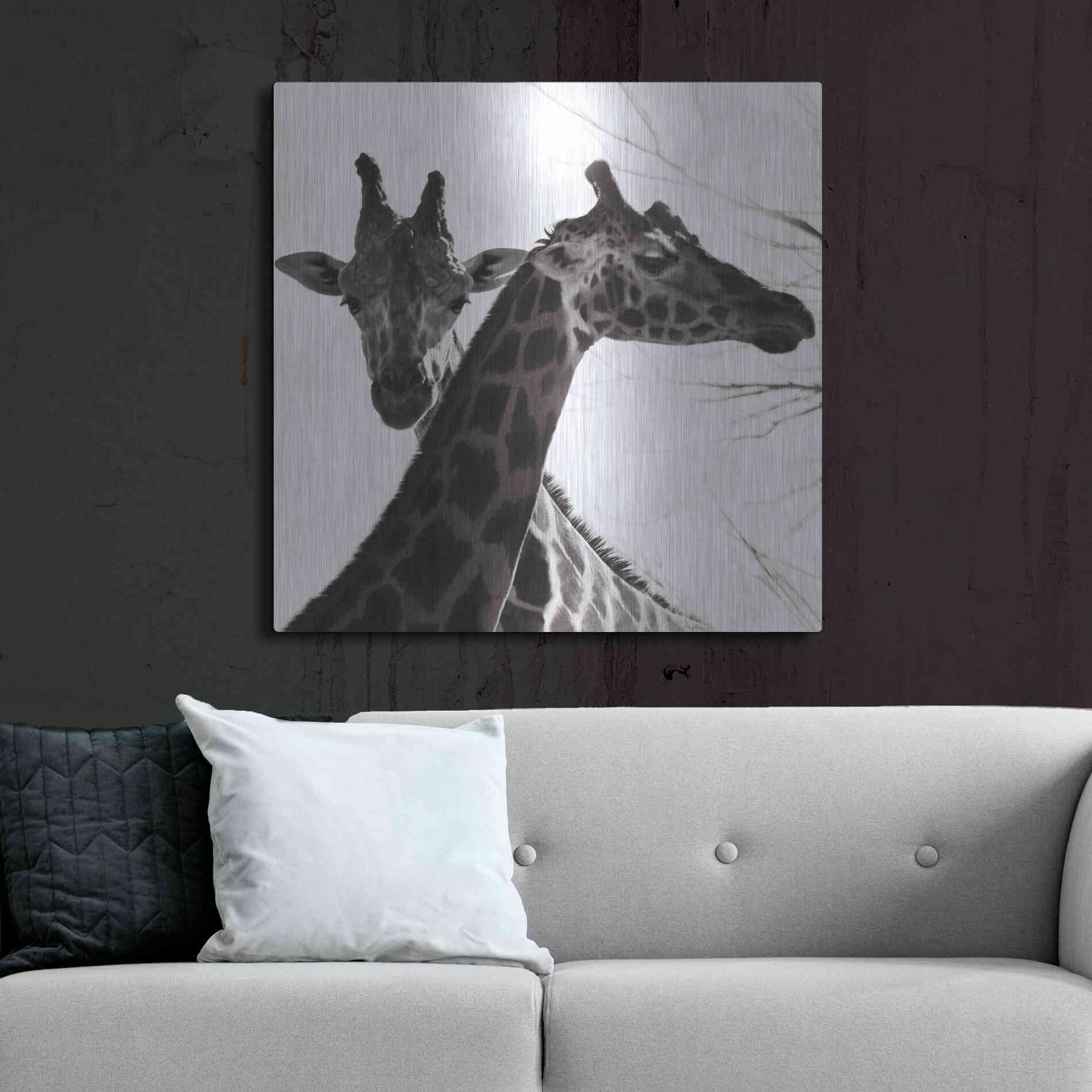 Luxe Metal Art 'Giraffe II' by Debra Van Swearingen, Metal Wall Art,36x36