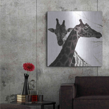 Luxe Metal Art 'Giraffe II' by Debra Van Swearingen, Metal Wall Art,36x36