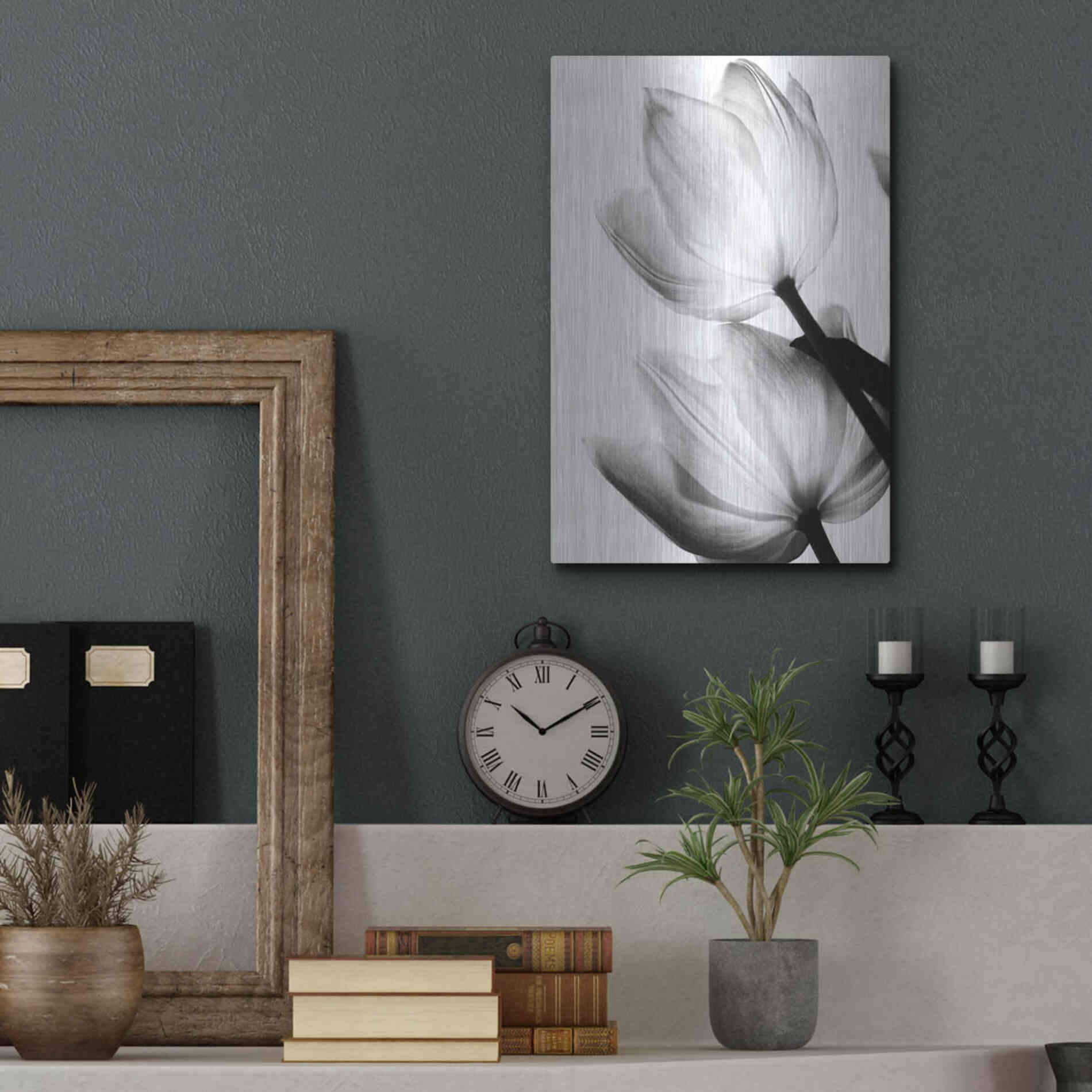 Luxe Metal Art 'Translucent Tulips II' by Debra Van Swearingen, Metal Wall Art,12x16