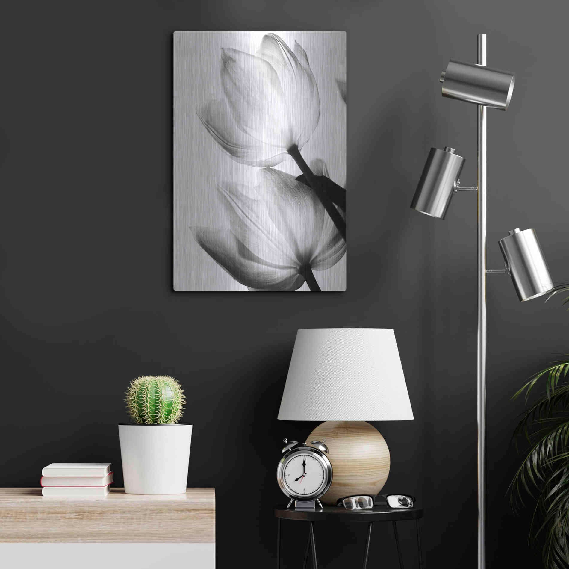 Luxe Metal Art 'Translucent Tulips II' by Debra Van Swearingen, Metal Wall Art,16x24