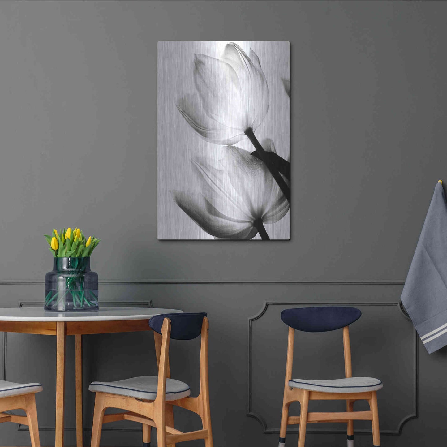 Luxe Metal Art 'Translucent Tulips II' by Debra Van Swearingen, Metal Wall Art,24x36