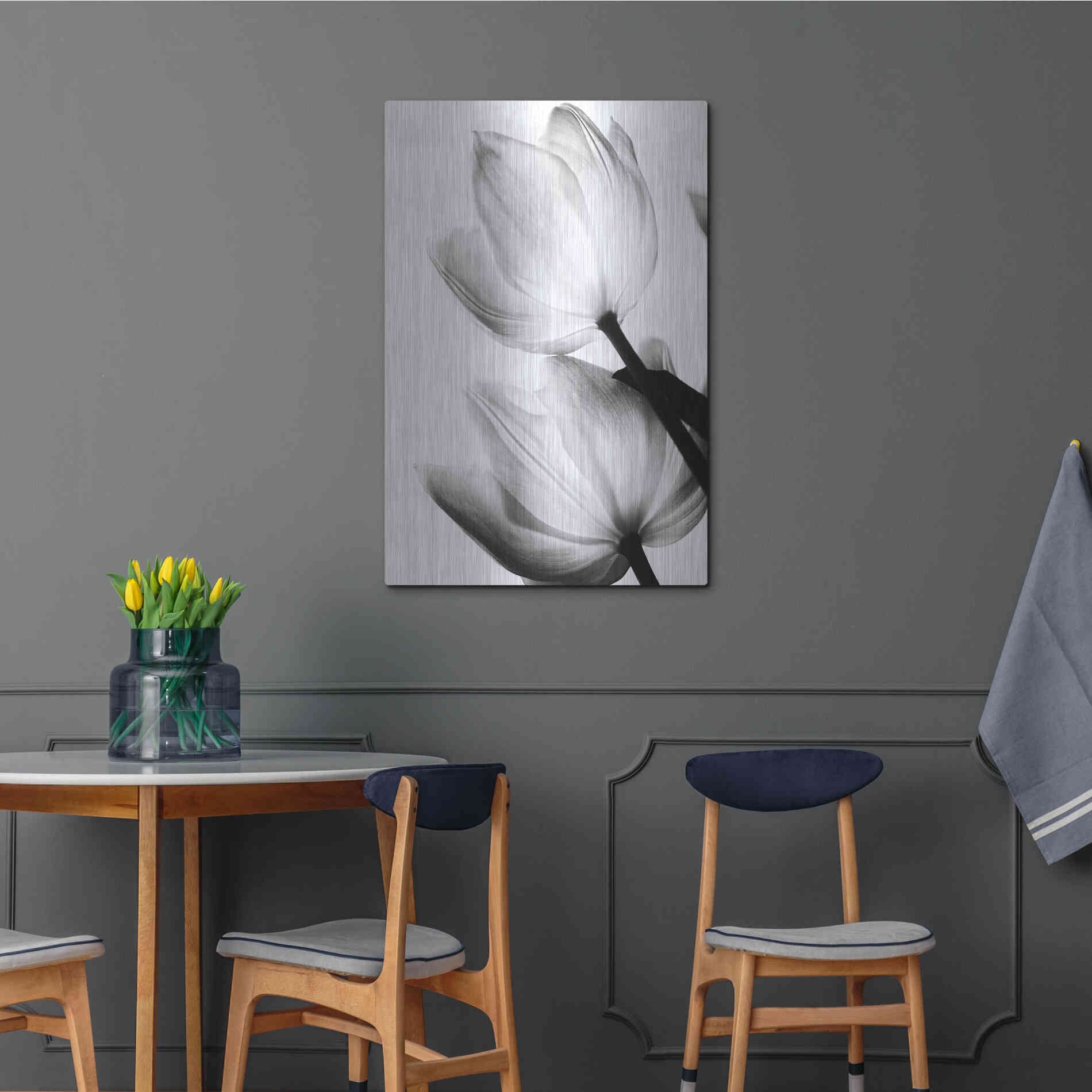 Luxe Metal Art 'Translucent Tulips II' by Debra Van Swearingen, Metal Wall Art,24x36