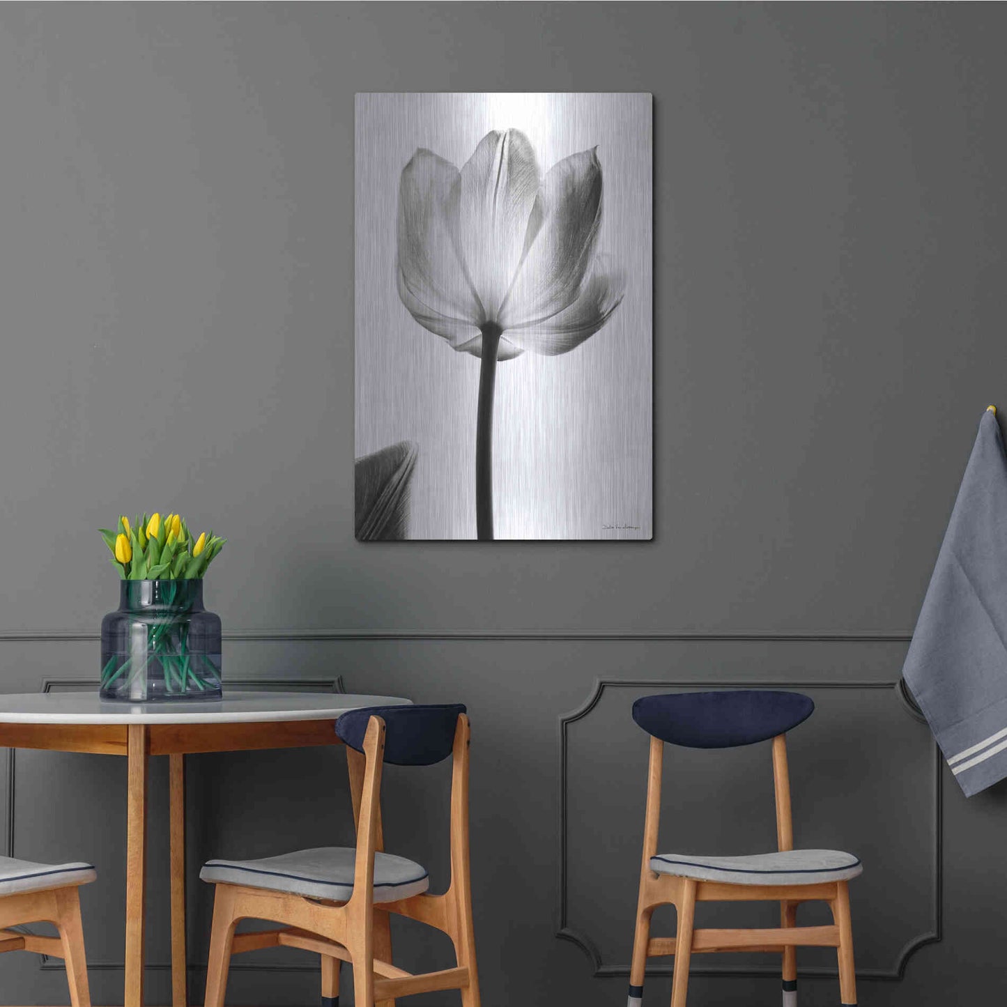 Luxe Metal Art 'Translucent Tulips I' by Debra Van Swearingen, Metal Wall Art,24x36