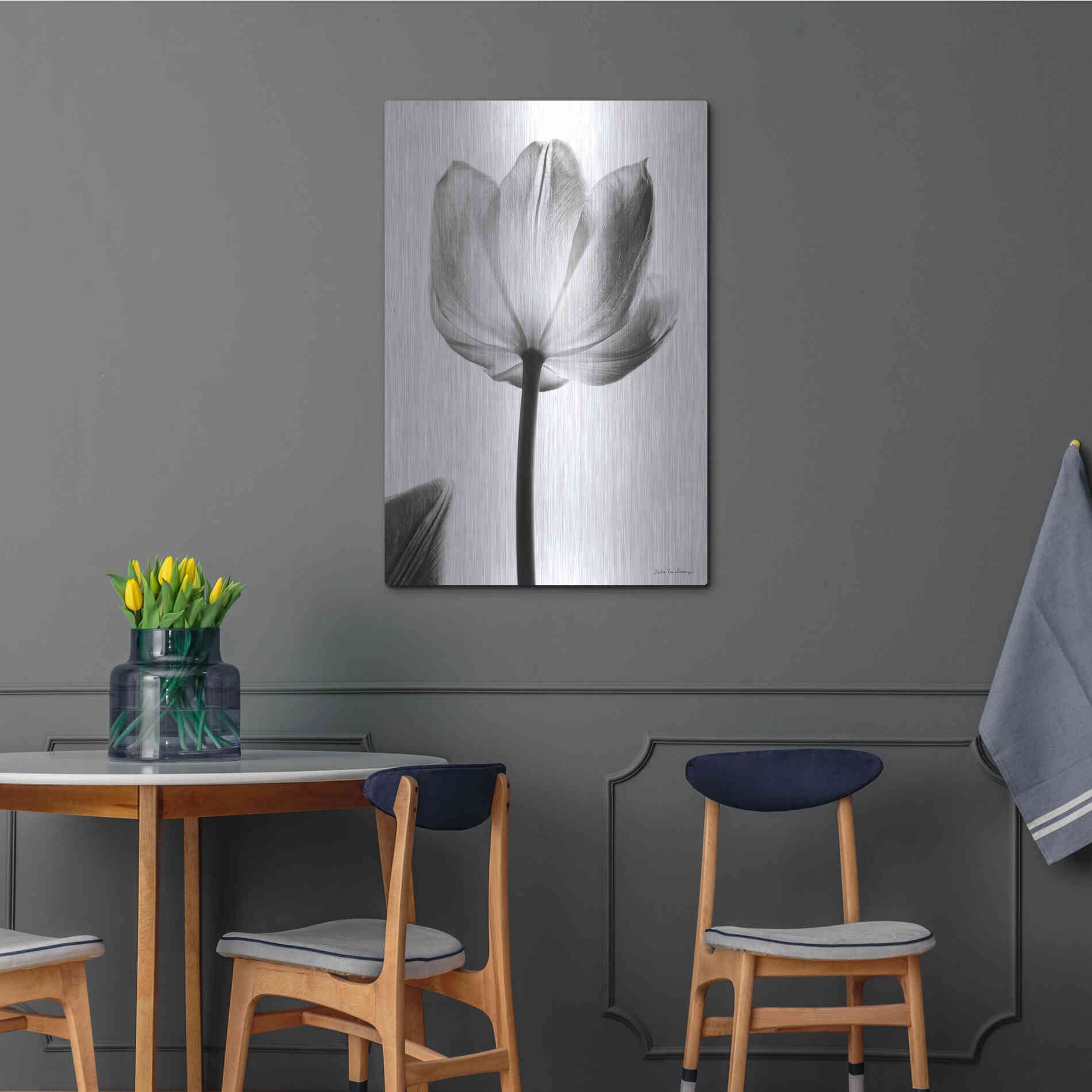 Luxe Metal Art 'Translucent Tulips I' by Debra Van Swearingen, Metal Wall Art,24x36