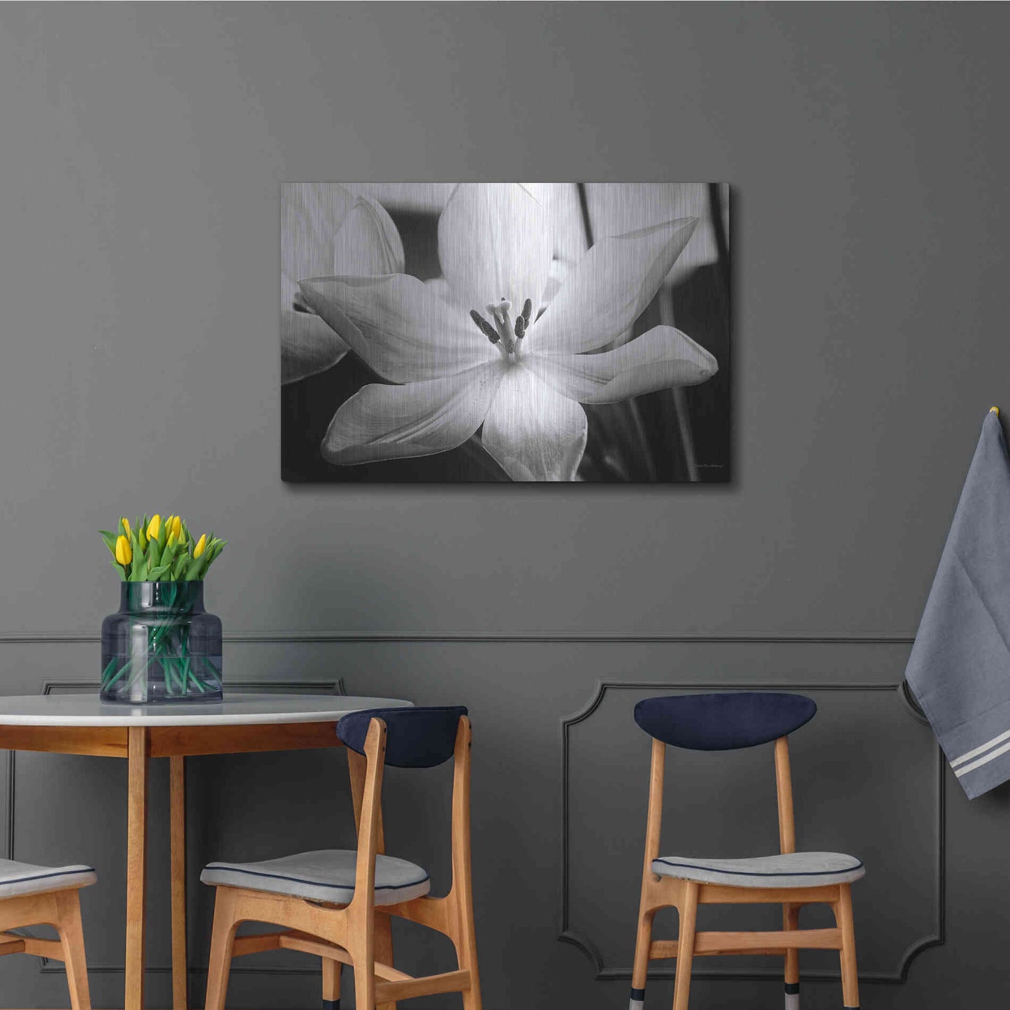 Luxe Metal Art 'Translucent Tulips IV' by Debra Van Swearingen, Metal Wall Art,36x24